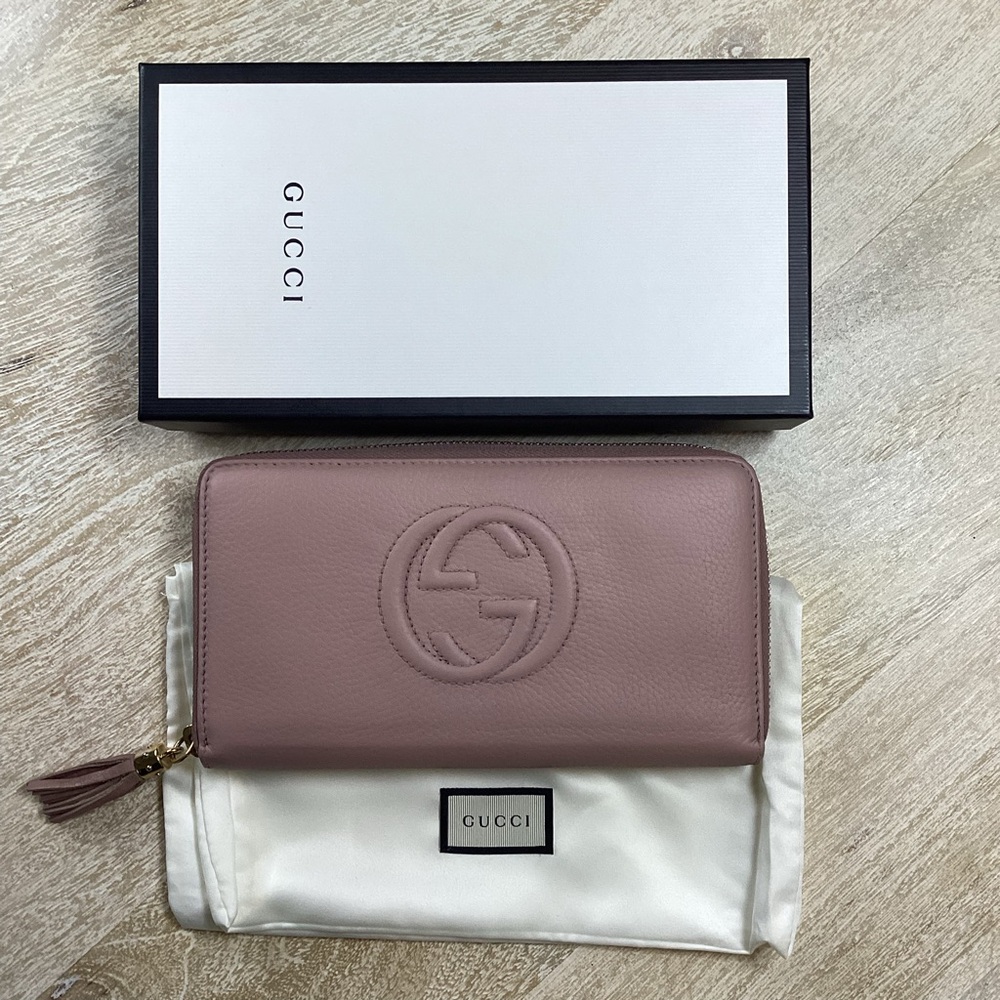 SOLD💗Authentic GUCCI🩷Soho Rose Beige Pebble Calfskin Leather - Picture 2 of 14
